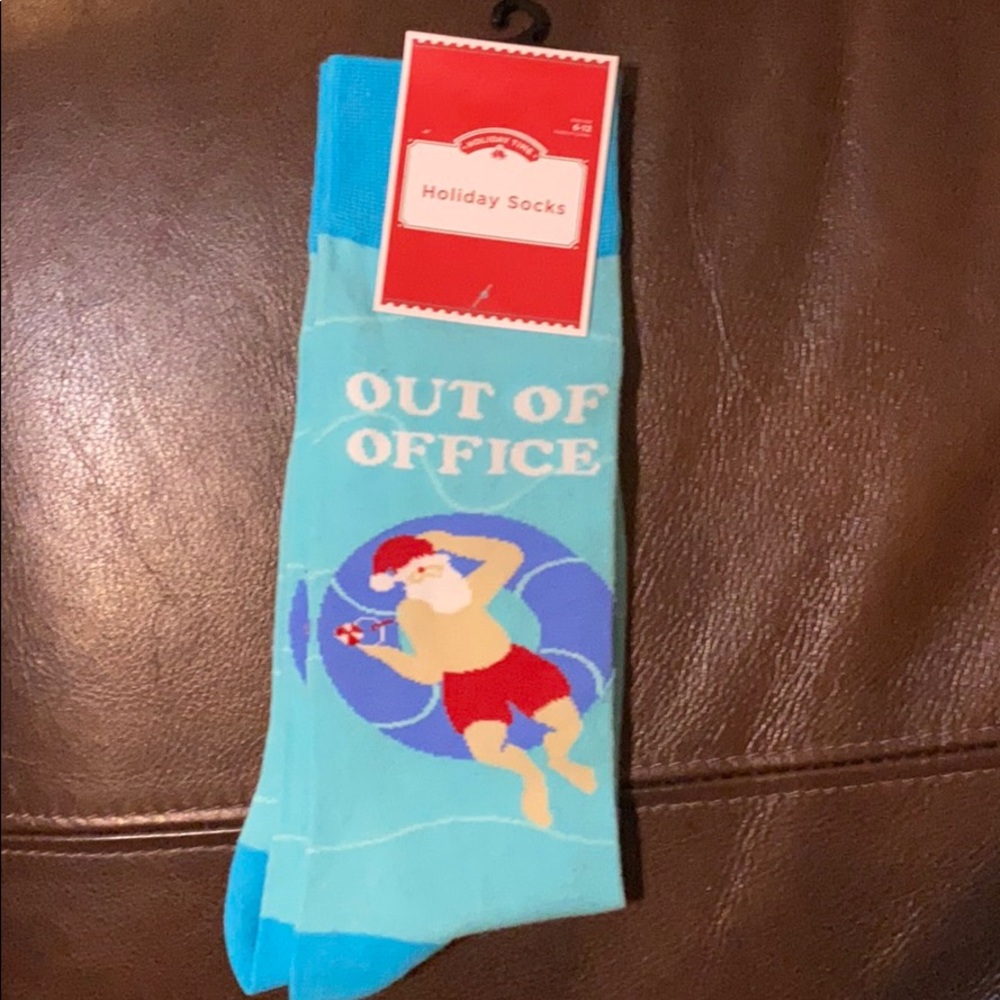 Men’s Novelty Santa's Day Off Cotton Crew Socks